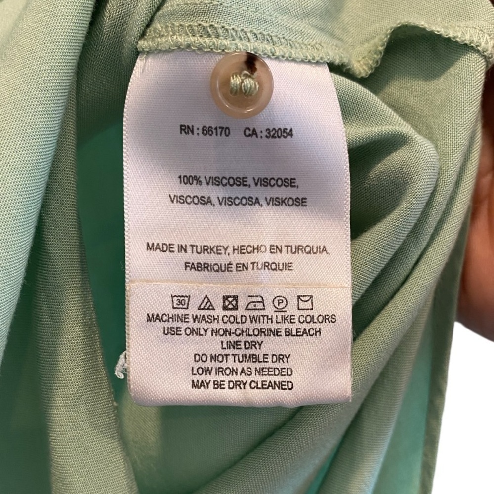Anthropologie Maeve Seafoam Green Tie Button Down Shirt - Picture 3 of 9